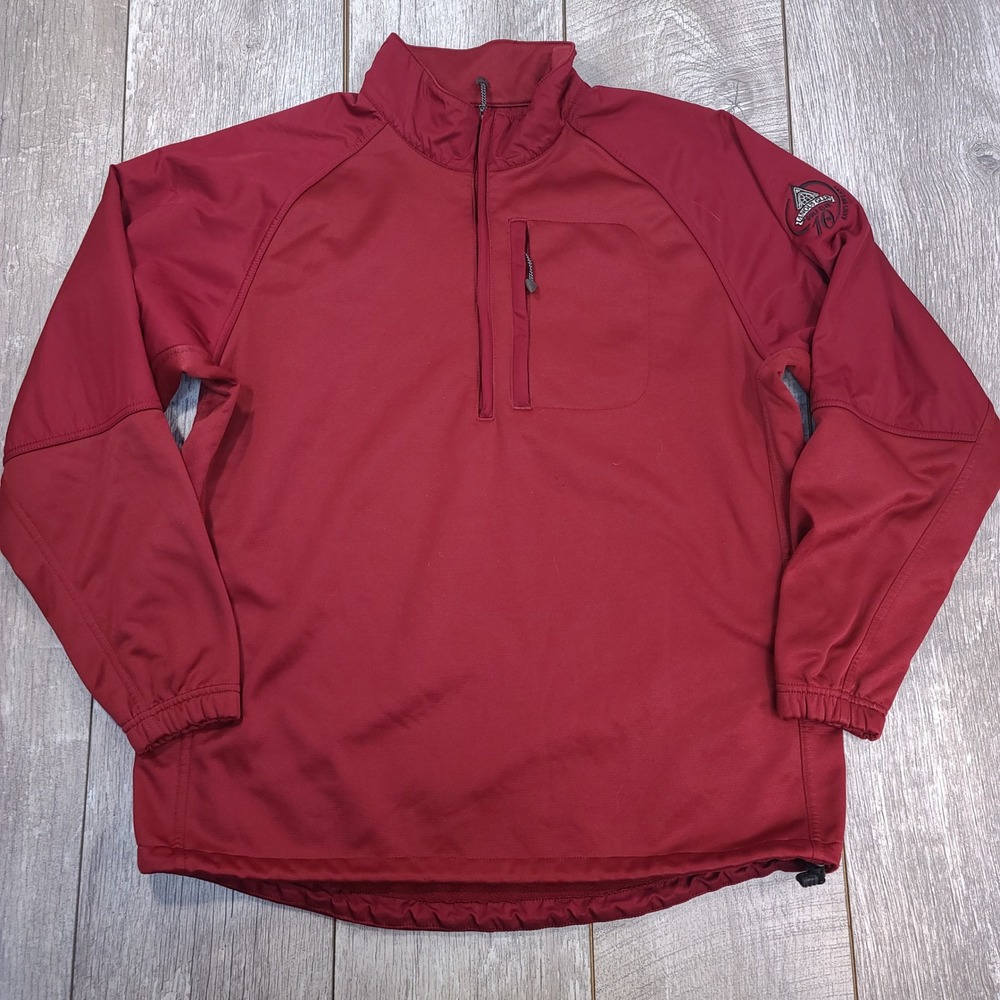 Nike Golf Pullover Men Medium Burgundy Therma-FIT Quarter Zip Angus Glen Logo